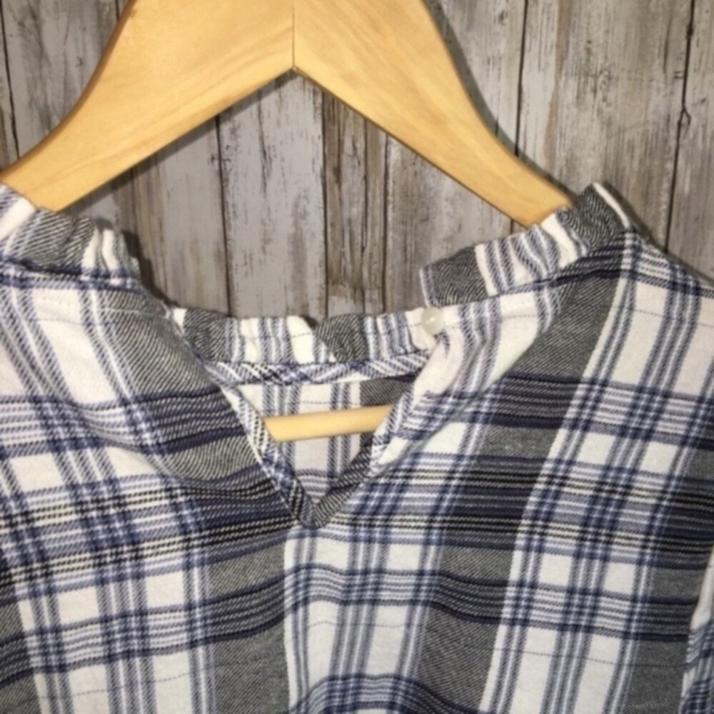 NWT Universal Thread Blue Plaid Blouse - Picture 4 of 6